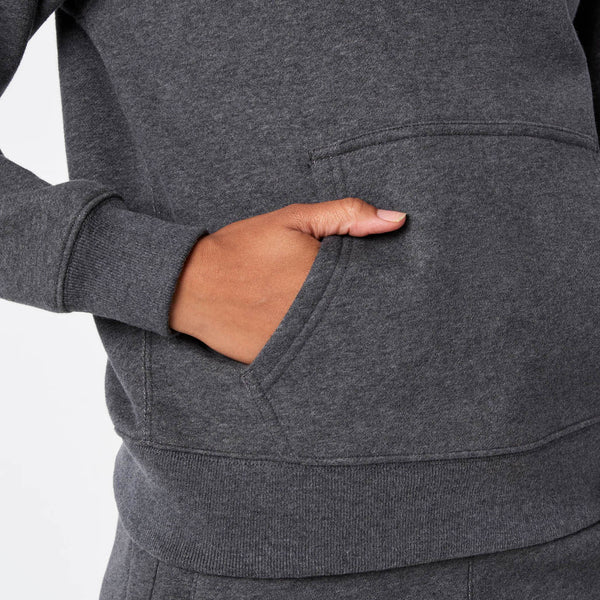 women's Charcoal Heather Grey Off-Shift - Hoodie Sweatshirt™