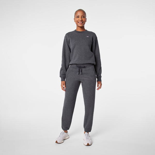 women's Charcoal Heather Grey Off-Shift Relaxed - Crewneck Sweatshirt™