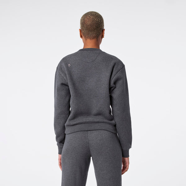 women's Charcoal Heather Grey Off-Shift Relaxed - Crewneck Sweatshirt™