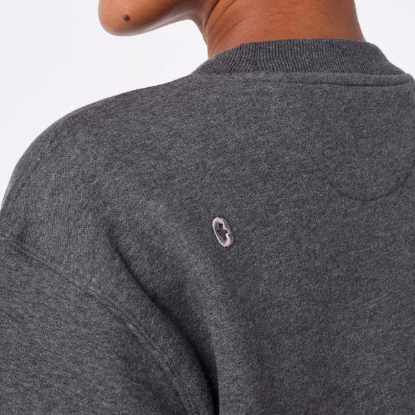 women's Charcoal Heather Grey Off-Shift Relaxed - Crewneck Sweatshirt™