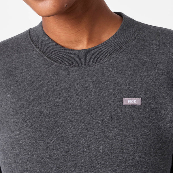 women's Charcoal Heather Grey Off-Shift Relaxed - Crewneck Sweatshirt™