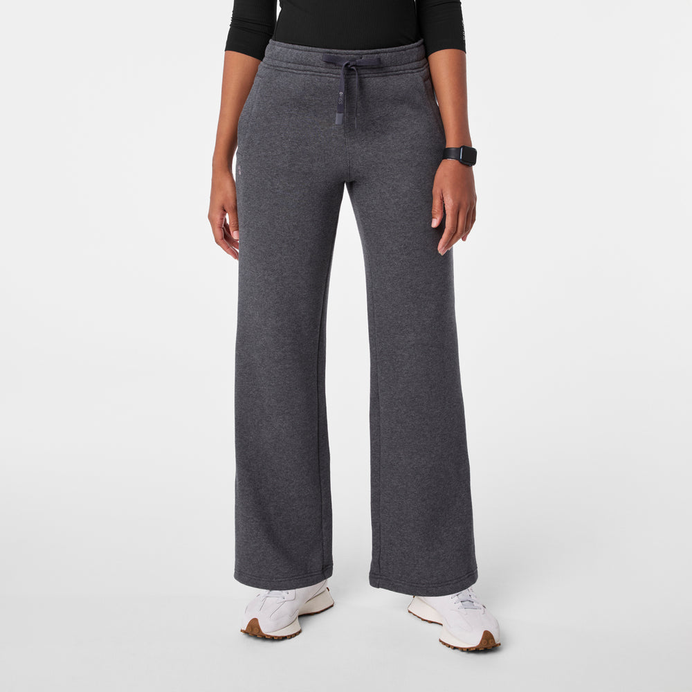 women's Charcoal Heather Grey Off-Shift Wide Leg - Sweatpant™