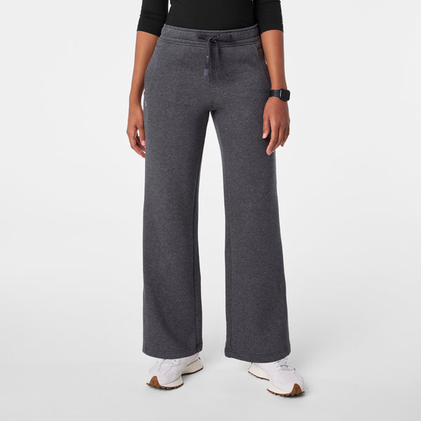 women's Charcoal Heather Grey Off-Shift Wide Leg - Sweatpant™