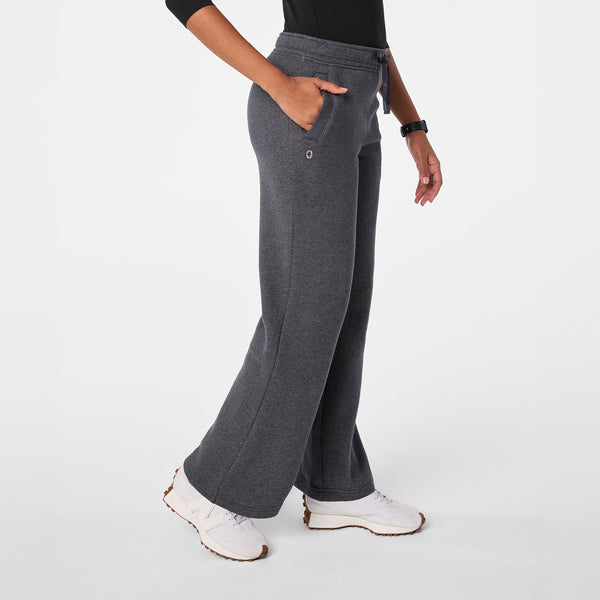 women's Charcoal Heather Grey Off-Shift Wide Leg - Sweatpant™