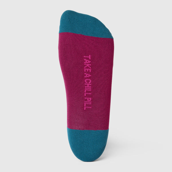 men's Deep Cranberry Be Happy Chill Pill - Compression Socks
