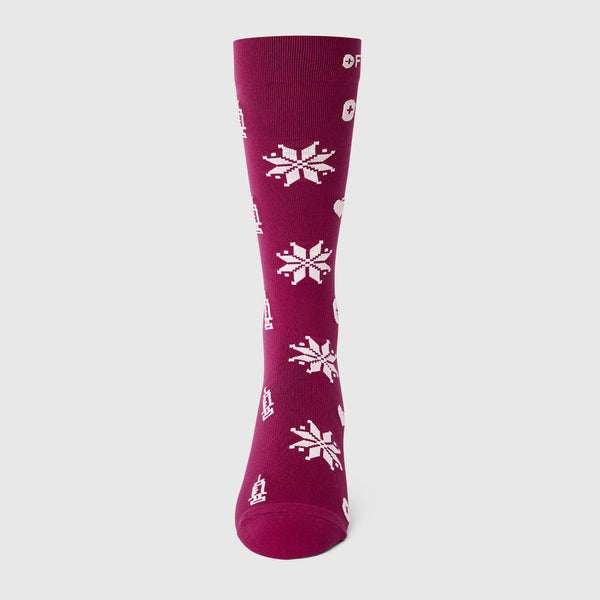 men's Deep Cranberry Fair Isle - Compression Socks