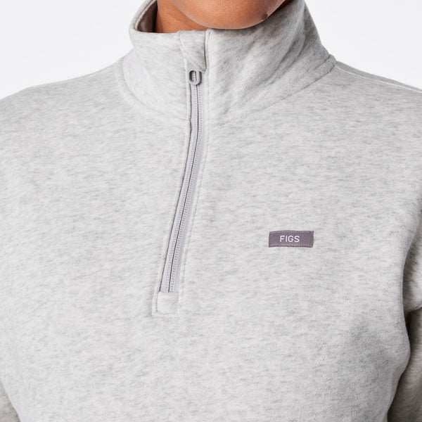 women's Heather Grey Off-Shift ¼ Zip - Sweatshirt™