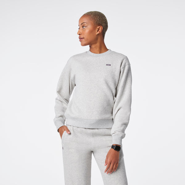 women's Heather Grey Off-Shift Relaxed - Crewneck Sweatshirt™