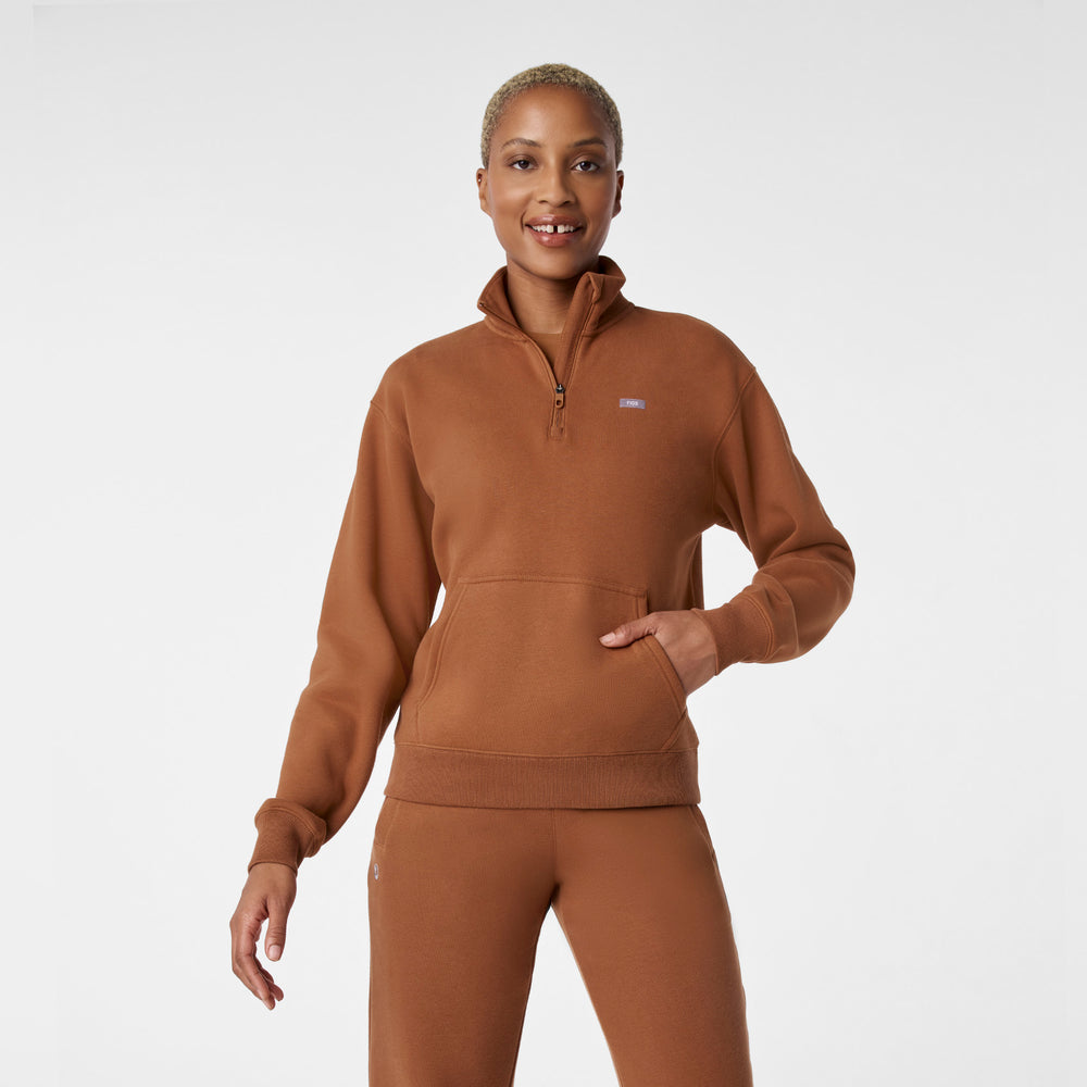 women's Mocha Off-Shift ¼ Zip - Sweatshirt™