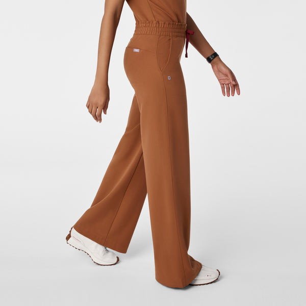 women's Mocha High Waisted Allison Ultra Wide Leg - Tall Scrub Pant