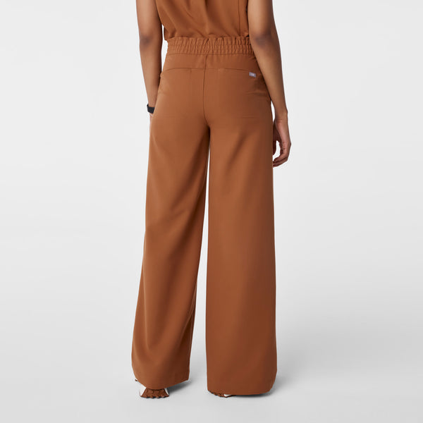 women's Mocha High Waisted Allison Ultra Wide Leg - Tall Scrub Pant