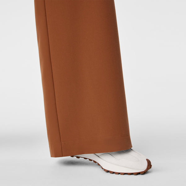 women's Mocha High Waisted Allison Ultra Wide Leg - Tall Scrub Pant