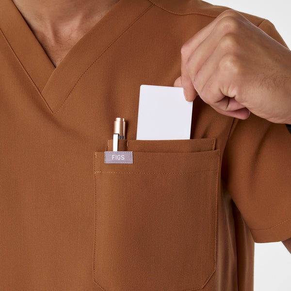 men's Mocha  Leon - Three-Pocket Scrub Top™