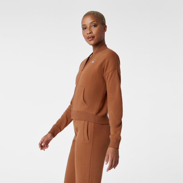 women's Mocha Off-Shift Bomber Sweatshirt™