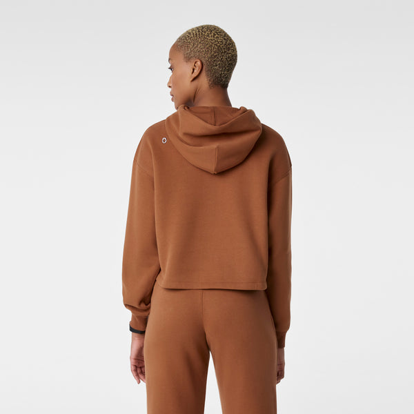 women's Mocha Off-Shift Cropped - Hoodie Sweatshirt™