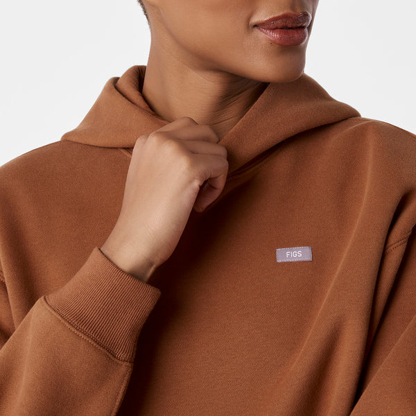 women's Mocha Off-Shift Cropped - Hoodie Sweatshirt™