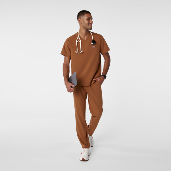 men's Mocha Walsh V-Neck - Scrub Top