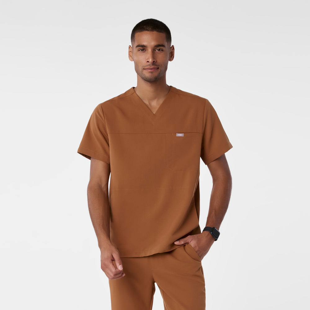 men's Mocha Walsh V-Neck - Scrub Top