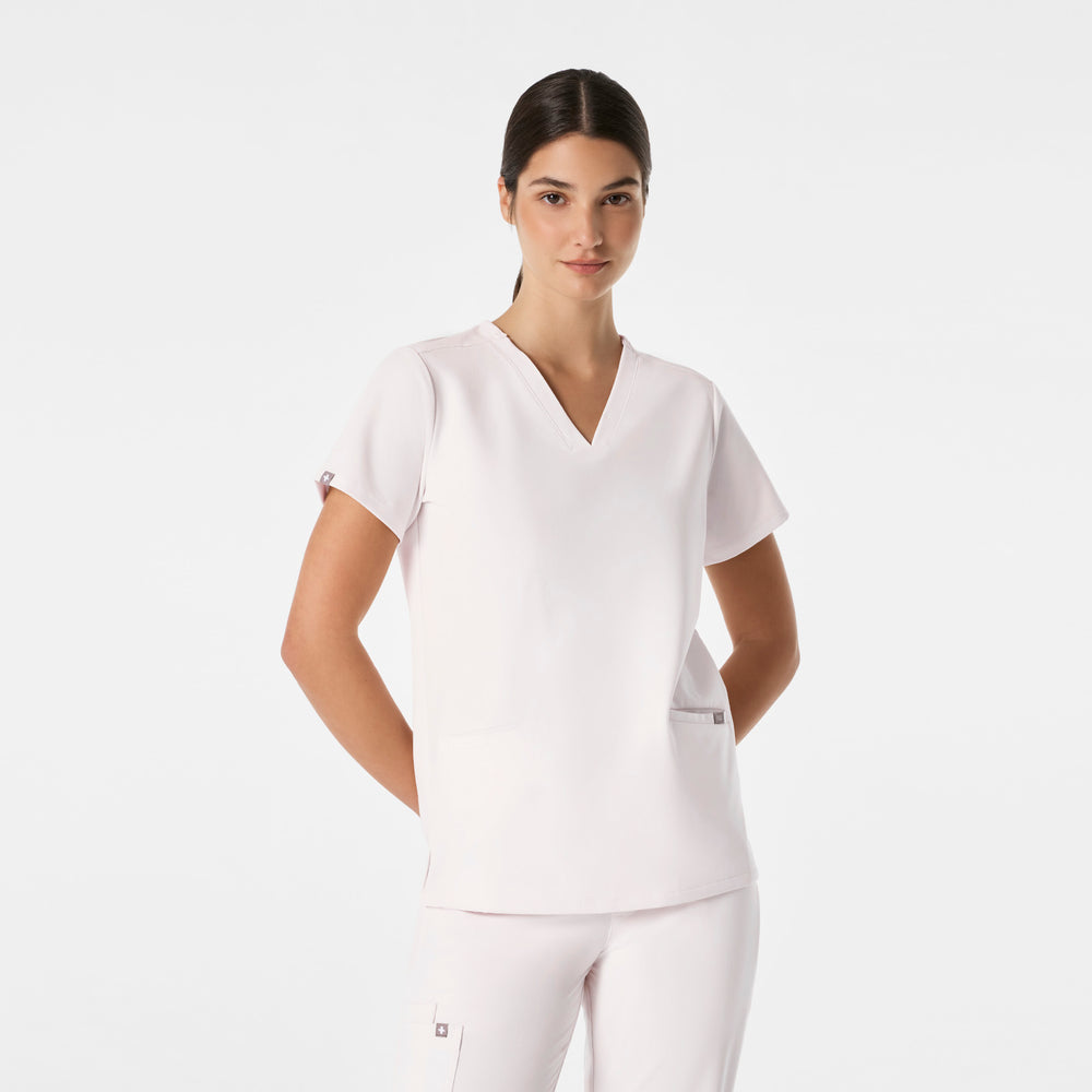 women's Off White Casma - Three-Pocket Scrub Top™
