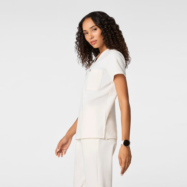 women's Off White FIGS x Team USA Catarina Petite - One-Pocket Scrub Top™