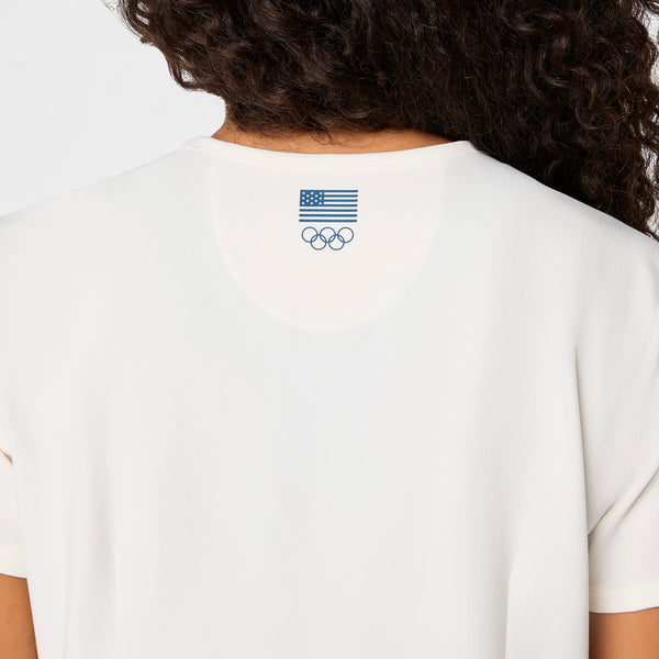 women's Off White FIGS x Team USA Catarina Petite - One-Pocket Scrub Top™