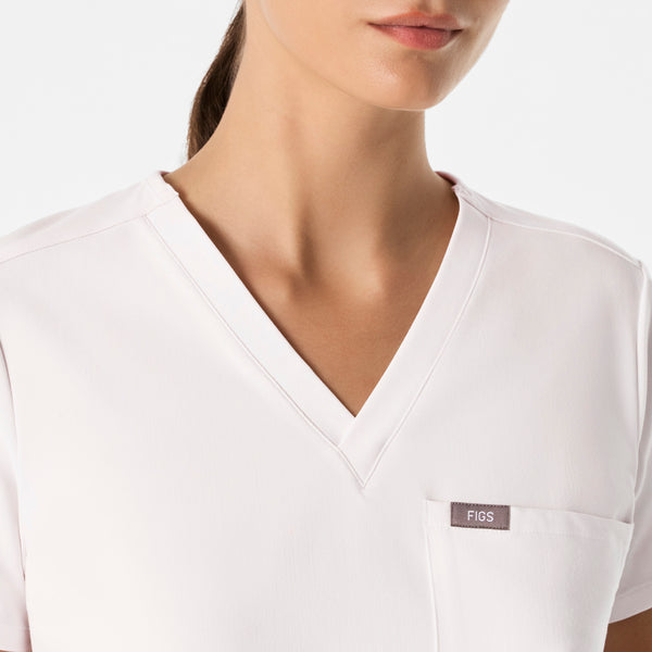 women's Off White Catarina Petite - One-Pocket Scrub Top™