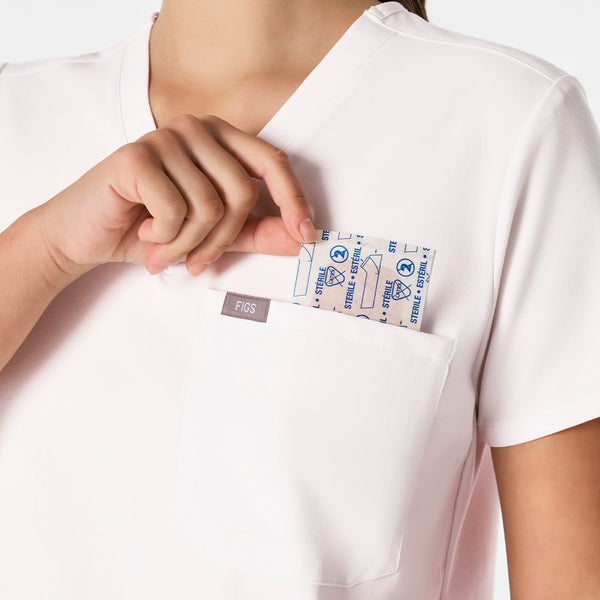 women's Off White Catarina Petite - One-Pocket Scrub Top™