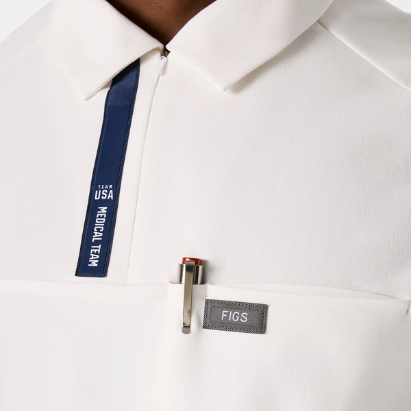 men's Off White FIGS x Team USA FIBREx Polo - Scrub Top