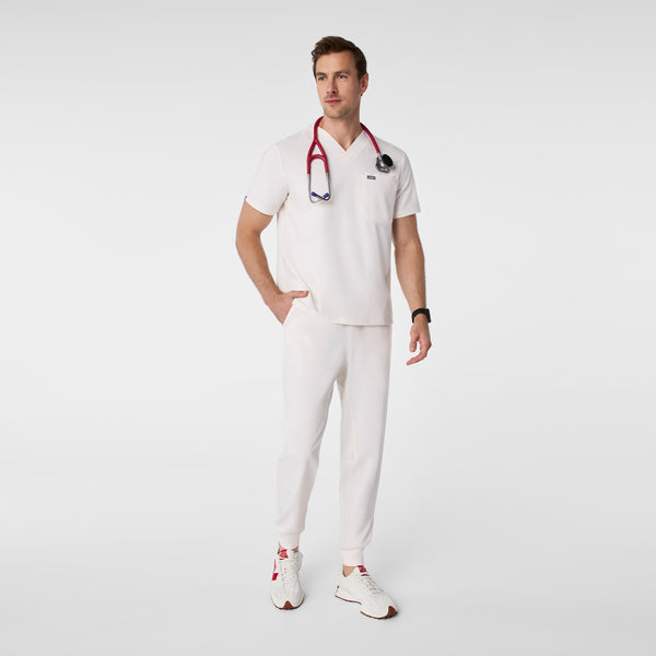 men's Off White Leon - Three-Pocket Scrub Top™
