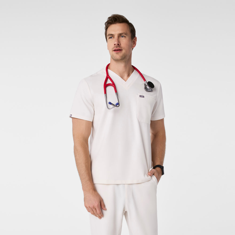 men's Off White Leon - Three-Pocket Scrub Top™