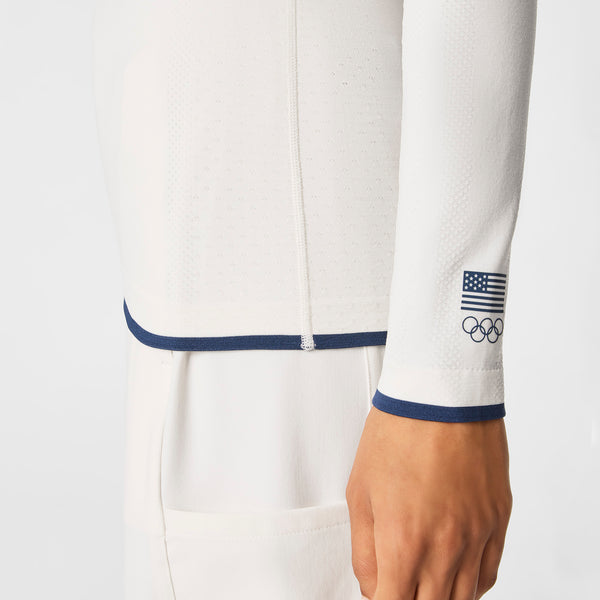 women's Off White FIGS x Team USA Salta Seamless - Longsleeve Underscrub