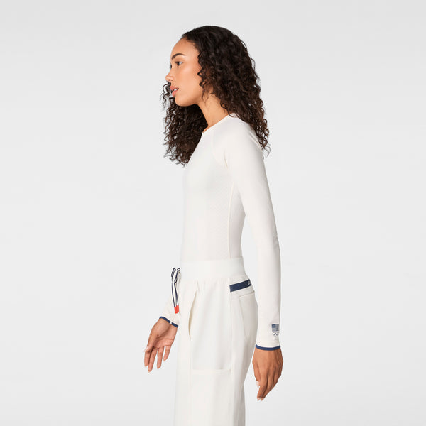 women's Off White FIGS x Team USA Salta Seamless - Longsleeve Underscrub