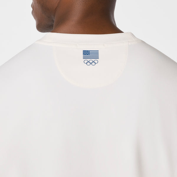 men's Off White FIGS x Team USA Relaxed Crewneck - Scrub Top