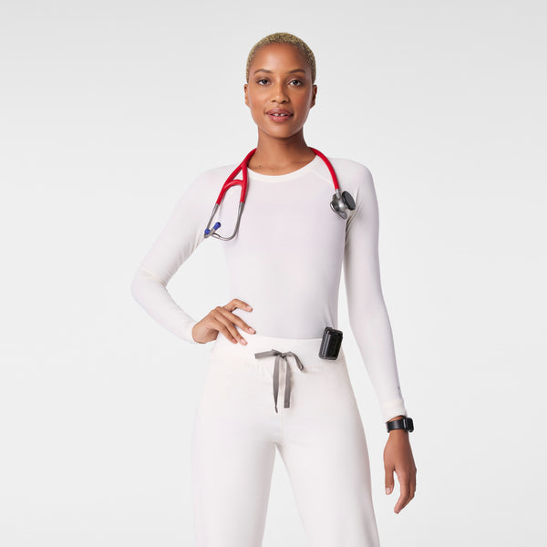 women's Off White Salta Shimmer Seamless - Longsleeve Underscrub