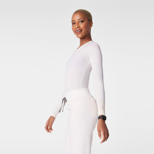 women's Off White Salta Shimmer Seamless - Longsleeve Underscrub