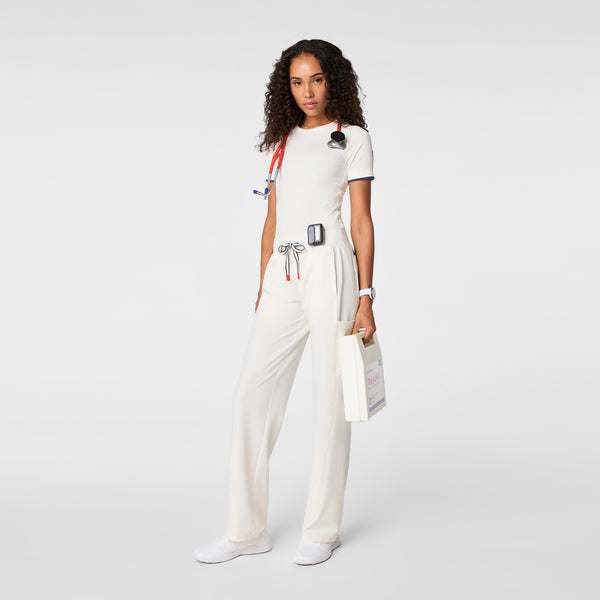women's Off White FIGS x Team USA Salta Seamless - Shortsleeve Underscrub