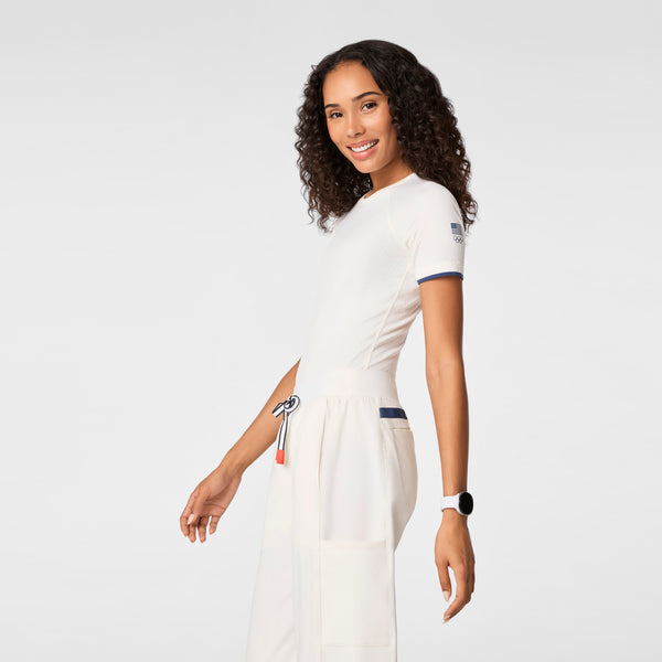 women's Off White FIGS x Team USA Salta Seamless - Shortsleeve Underscrub