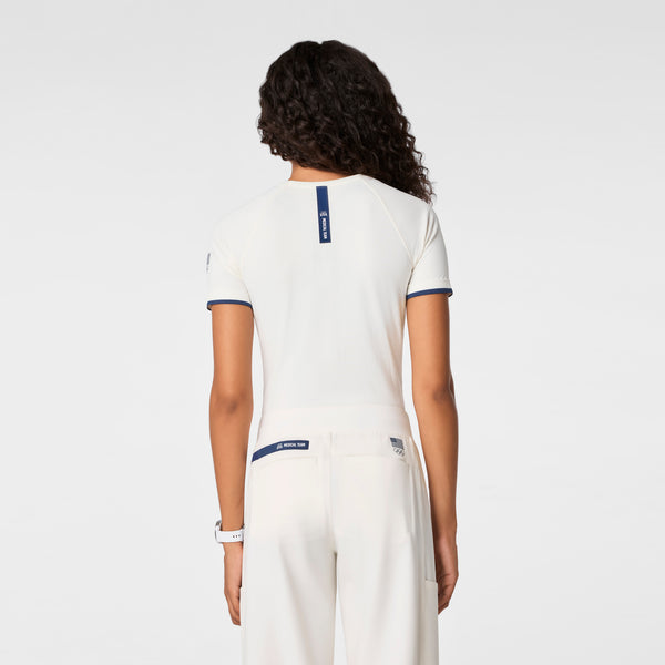 women's Off White FIGS x Team USA Salta Seamless - Shortsleeve Underscrub