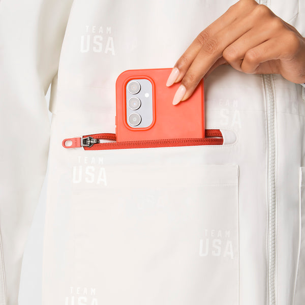 women's Off White FIGS x Team USA On-Shift Stadium Jacket™