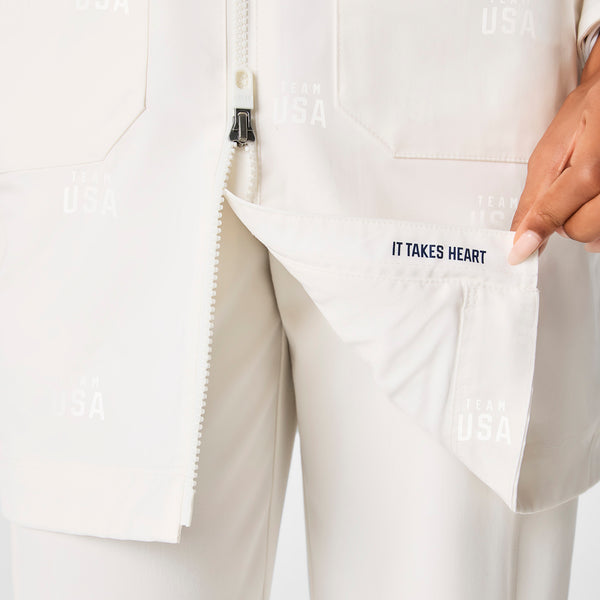 women's Off White FIGS x Team USA On-Shift Stadium Jacket™