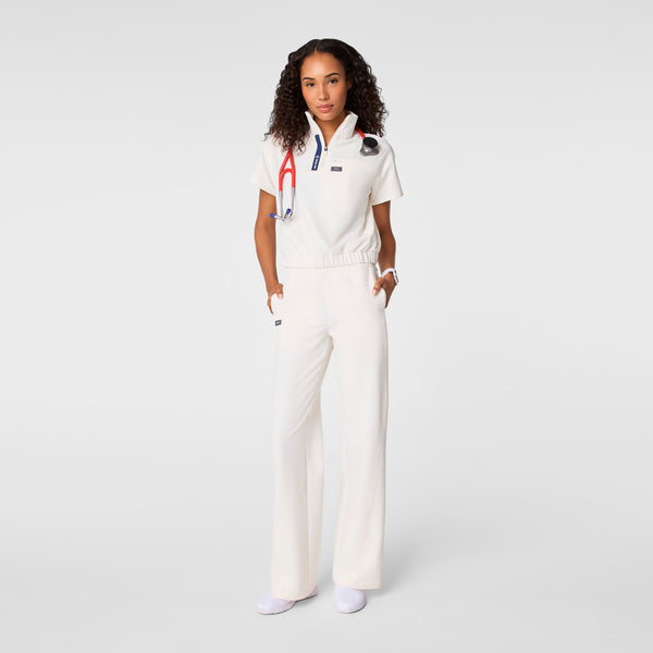 women's Off White FIGS x Team USA FIBREx Mock Neck - Scrub Top