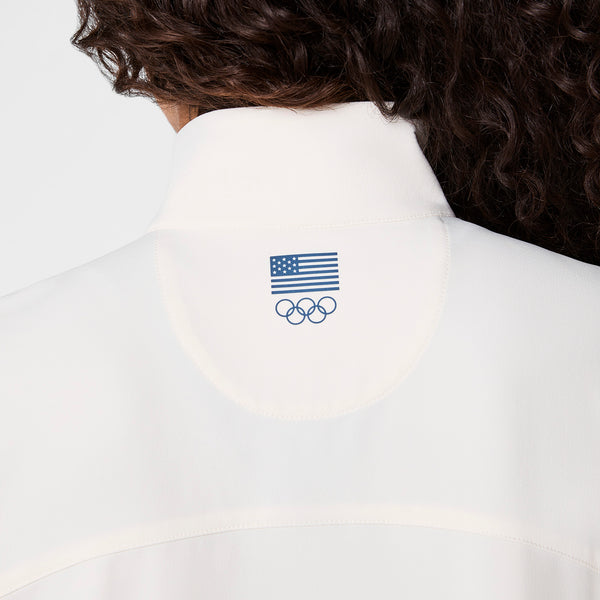 women's Off White FIGS x Team USA FIBREx Mock Neck - Scrub Top