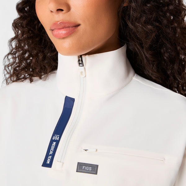 women's Off White FIGS x Team USA FIBREx Mock Neck - Scrub Top