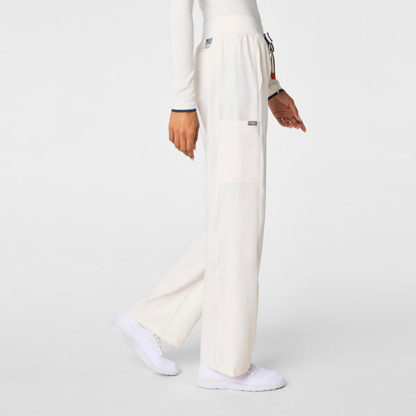 women's Off White FIGS x Team USA High Waisted Wide Leg - Scrub Pant