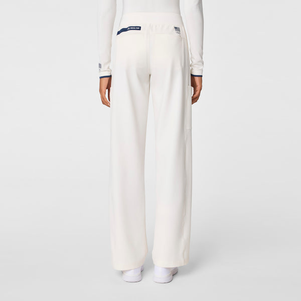 women's Off White FIGS x Team USA High Waisted Wide Leg - Petite Scrub Pant