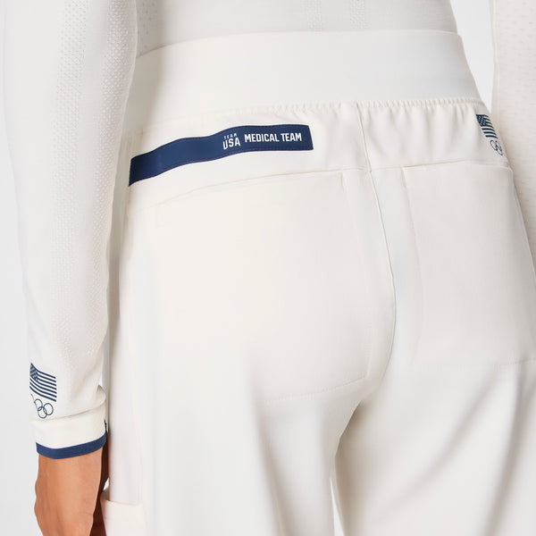 women's Off White FIGS x Team USA High Waisted Wide Leg - Scrub Pant