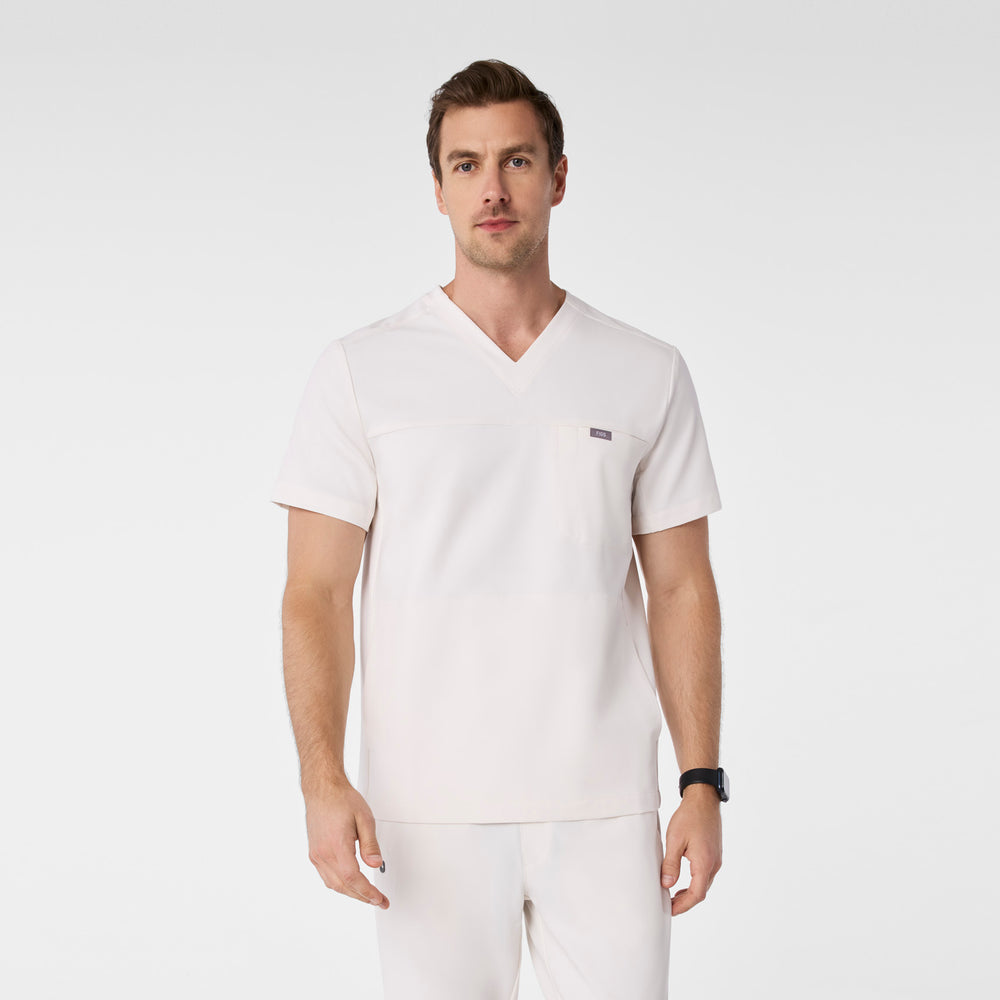 men's Off White Walsh V-Neck - Scrub Top