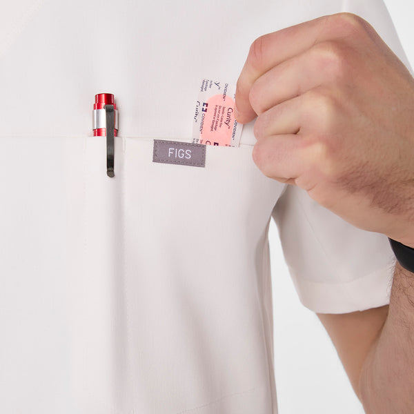 men's Off White Walsh V-Neck - Scrub Top