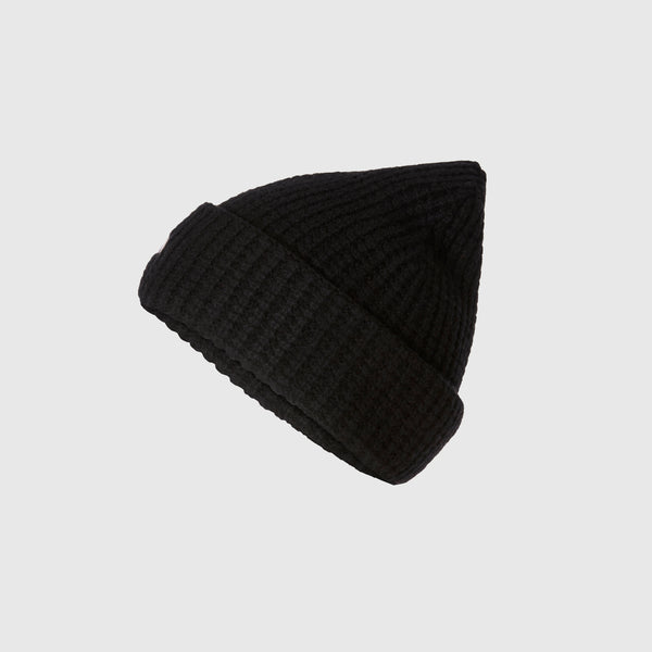 Black Waffle Beanie