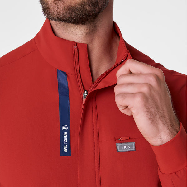 men's Team USA Red FIGS x Team USA FIBREx Mock Neck Longsleeve - Scrubjumpsuit™